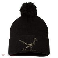 Minimalist Roadrunner Lover Distressed Pom Pom 12in Knit Beanie thumb 0