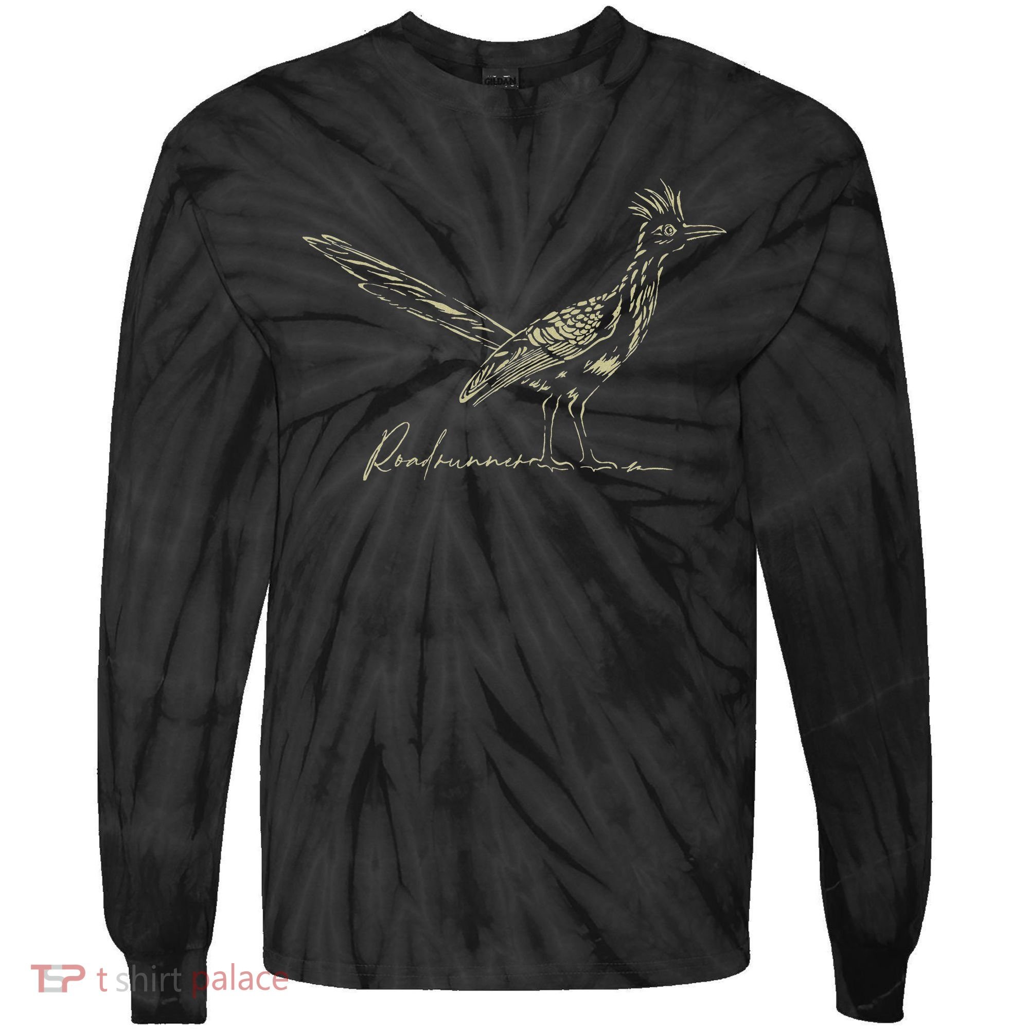 Minimalist Roadrunner Lover Distressed Tie-Dye Long Sleeve Shirt