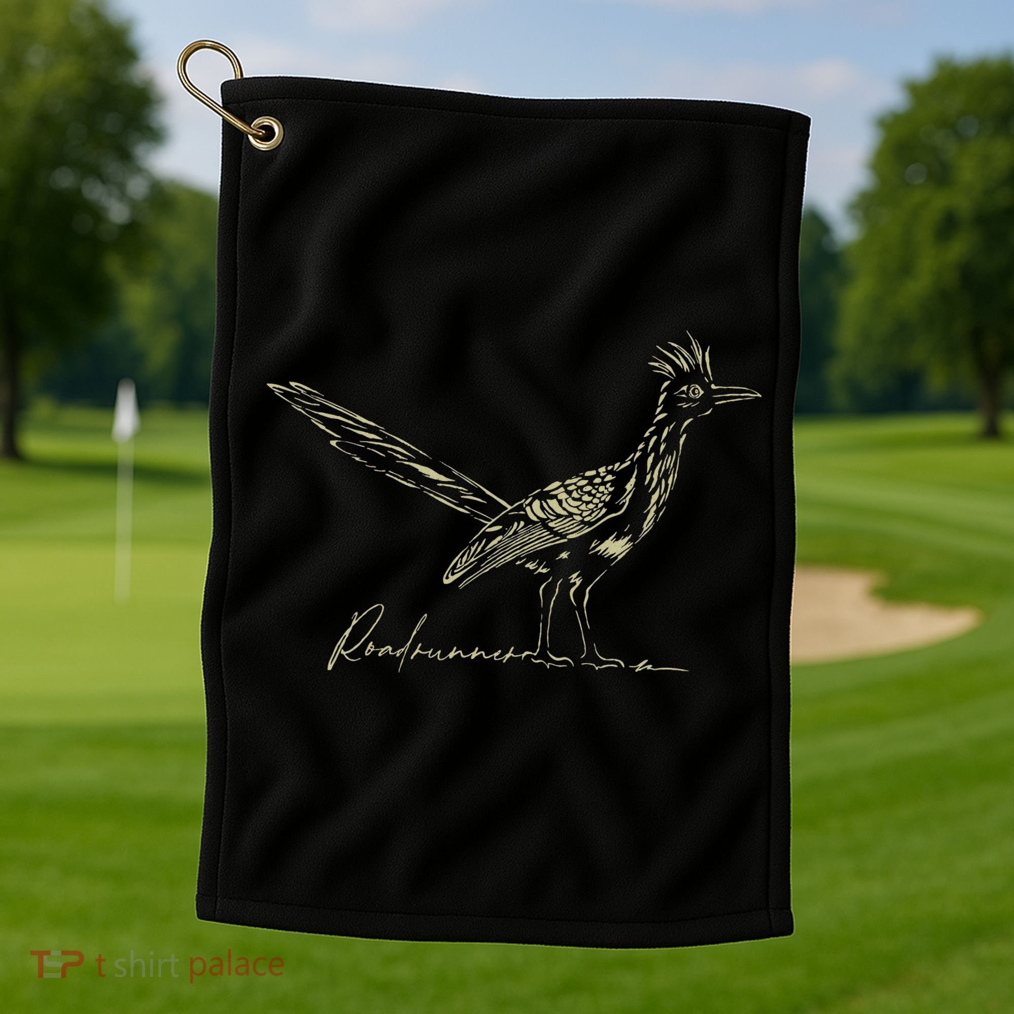 Minimalist Roadrunner Lover Distressed Golf Towel