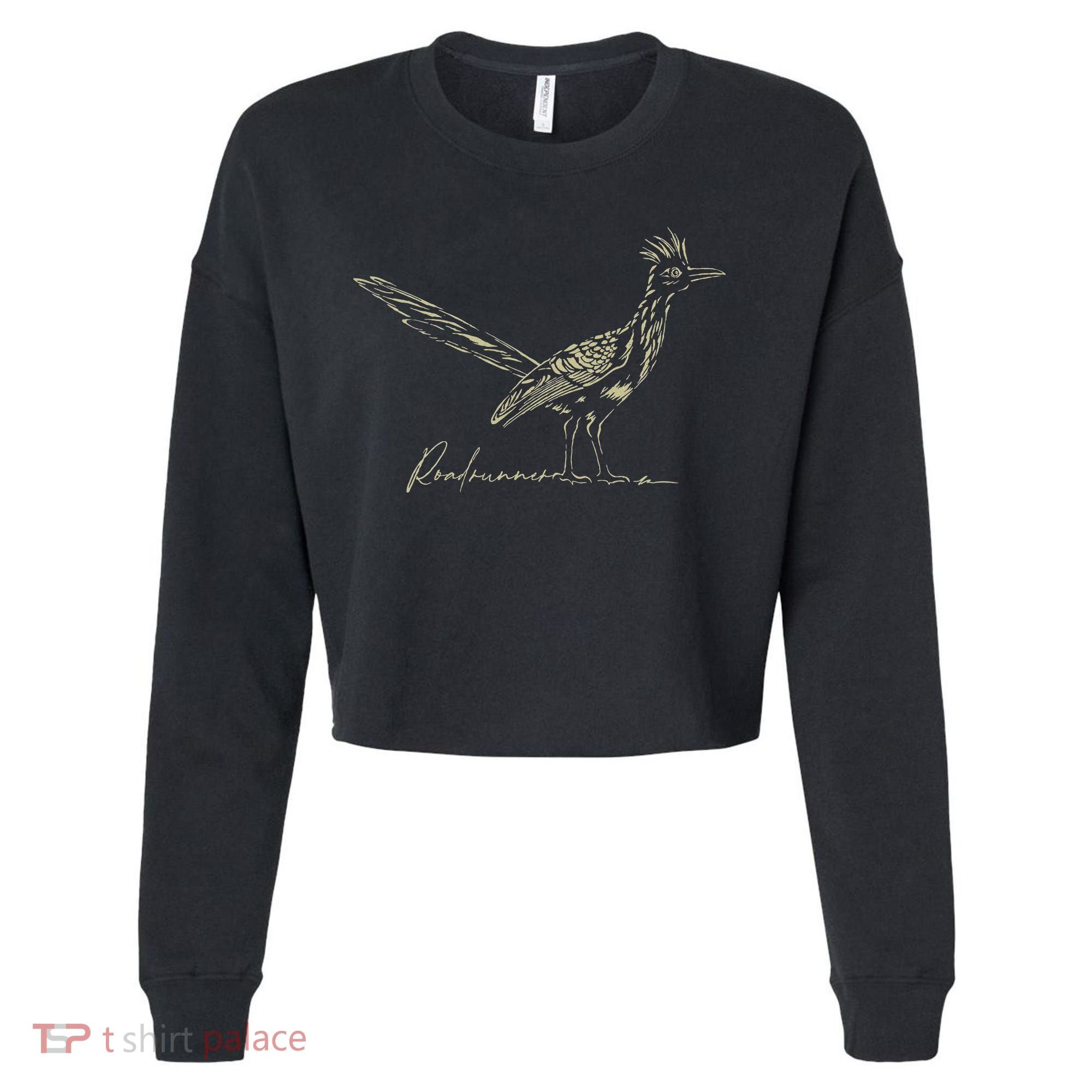 Minimalist Roadrunner Lover Distressed Cropped Pullover Crew
