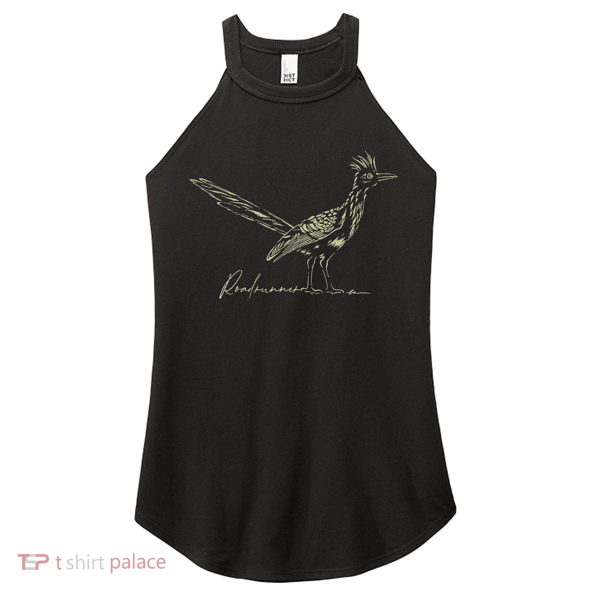 Minimalist Roadrunner Lover Distressed Women's Perfect Tri Rocker Tank
