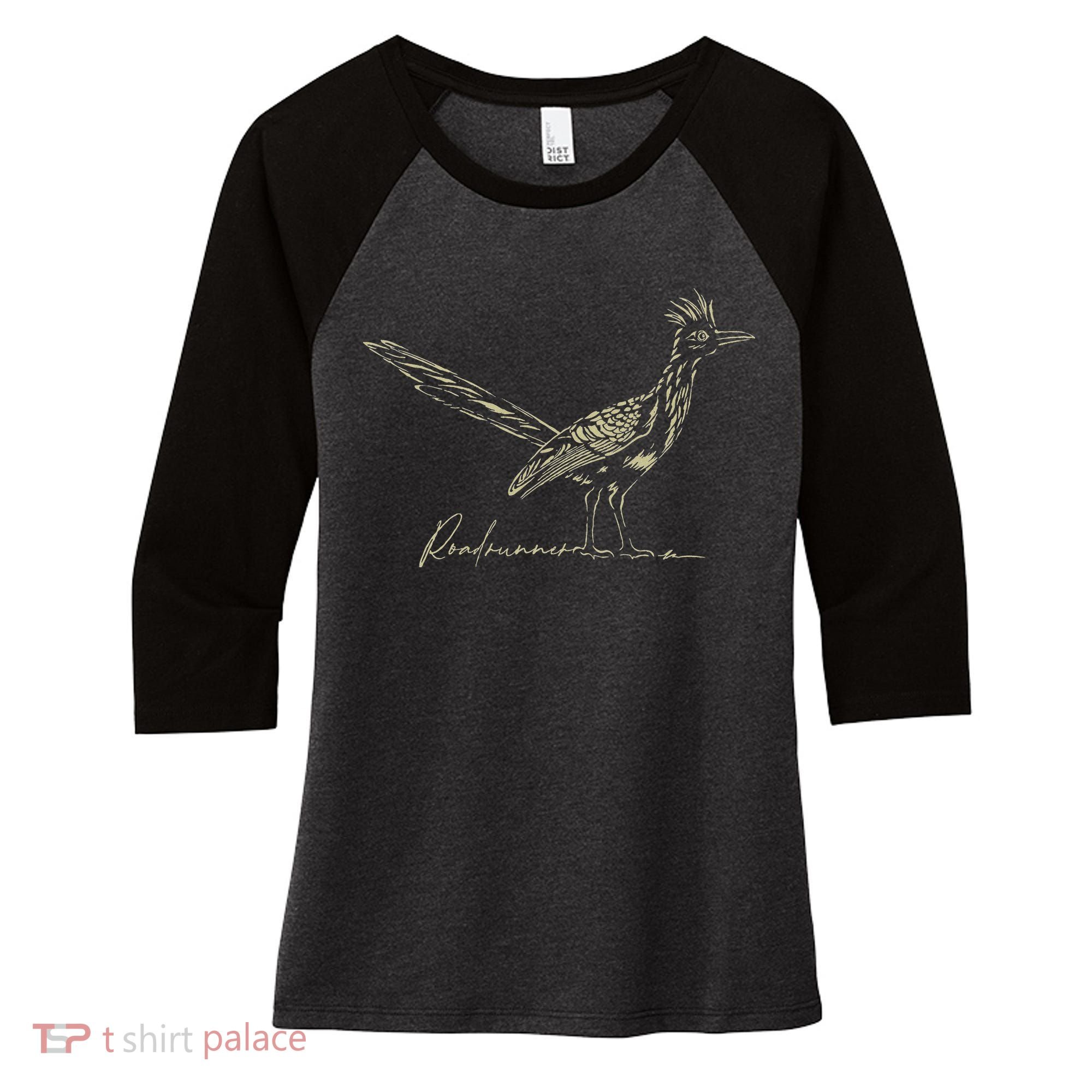 Minimalist Roadrunner Lover Distressed Women's Tri-Blend 3/4-Sleeve Raglan Shirt