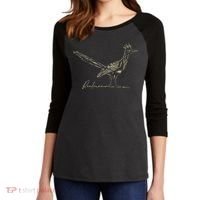 Minimalist Roadrunner Lover Distressed Women's Tri-Blend 3/4-Sleeve Raglan Shirt thumb 2
