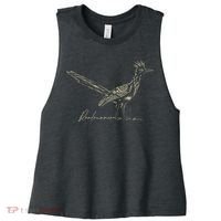 Minimalist Roadrunner Lover Distressed Women's Racerback Cropped Tank thumb 0