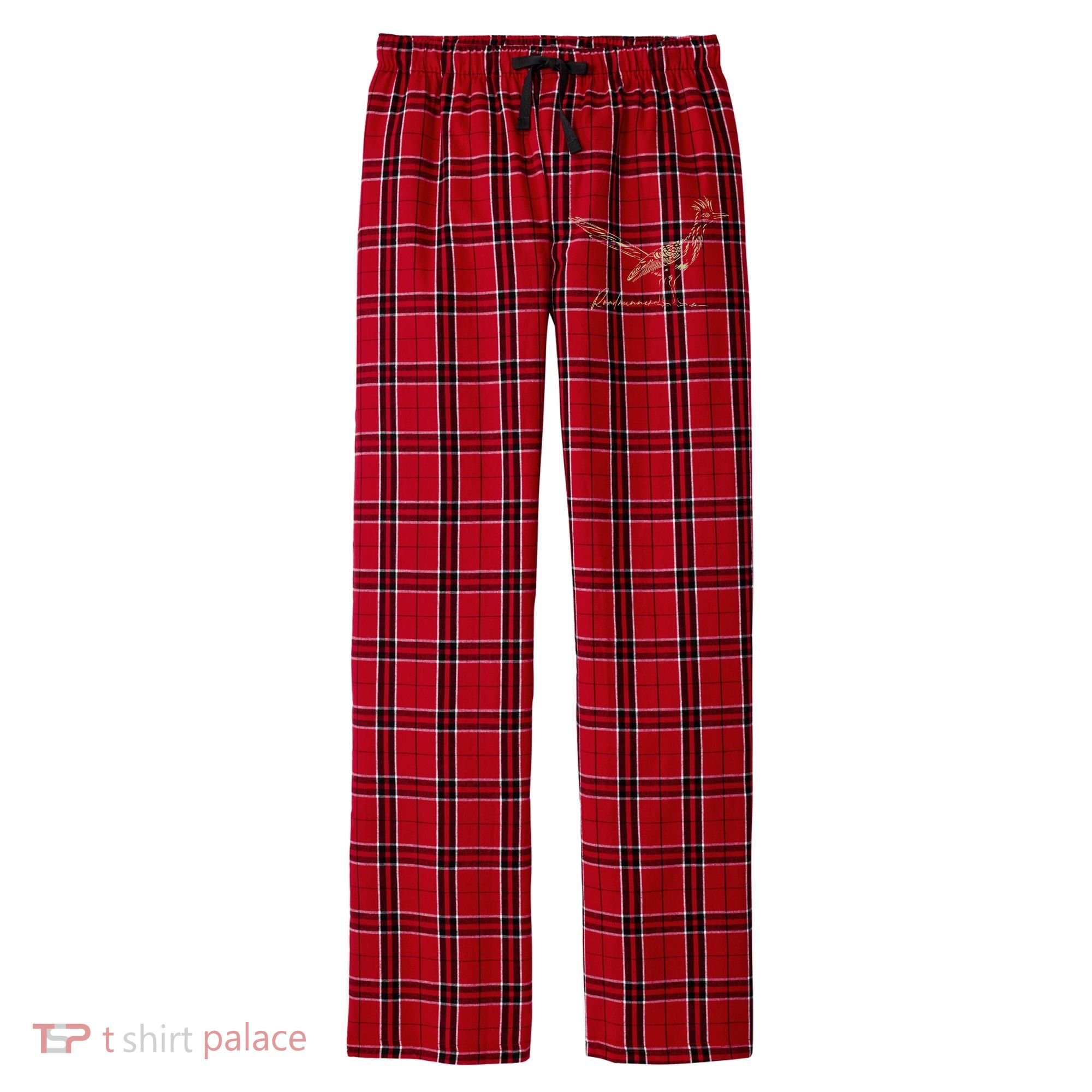 Minimalist Roadrunner Lover Distressed Men's Flannel Plaid Pajama Pants