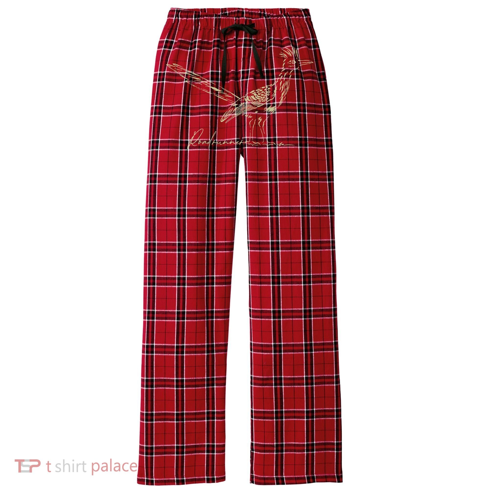Minimalist Roadrunner Lover Distressed Women's Flannel Plaid Pajama Pants