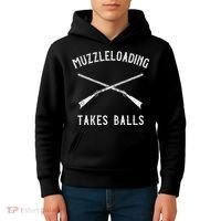 Muzzleloader Rifle Muzzleloading Takes Balls Kids Hoodie thumb 4