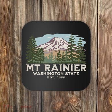 Mount R.A.I.N.I.E.R Mt Vintage Souvenir Coaster