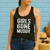 Mud Run Marathon Runner Girl Gone Muddy Mudding Women's Tank Top thumb 2