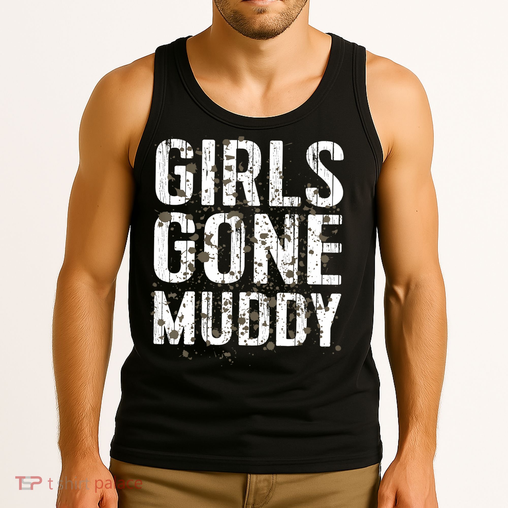 Mud Run Marathon Runner Girl Gone Muddy Mudding Tank Top