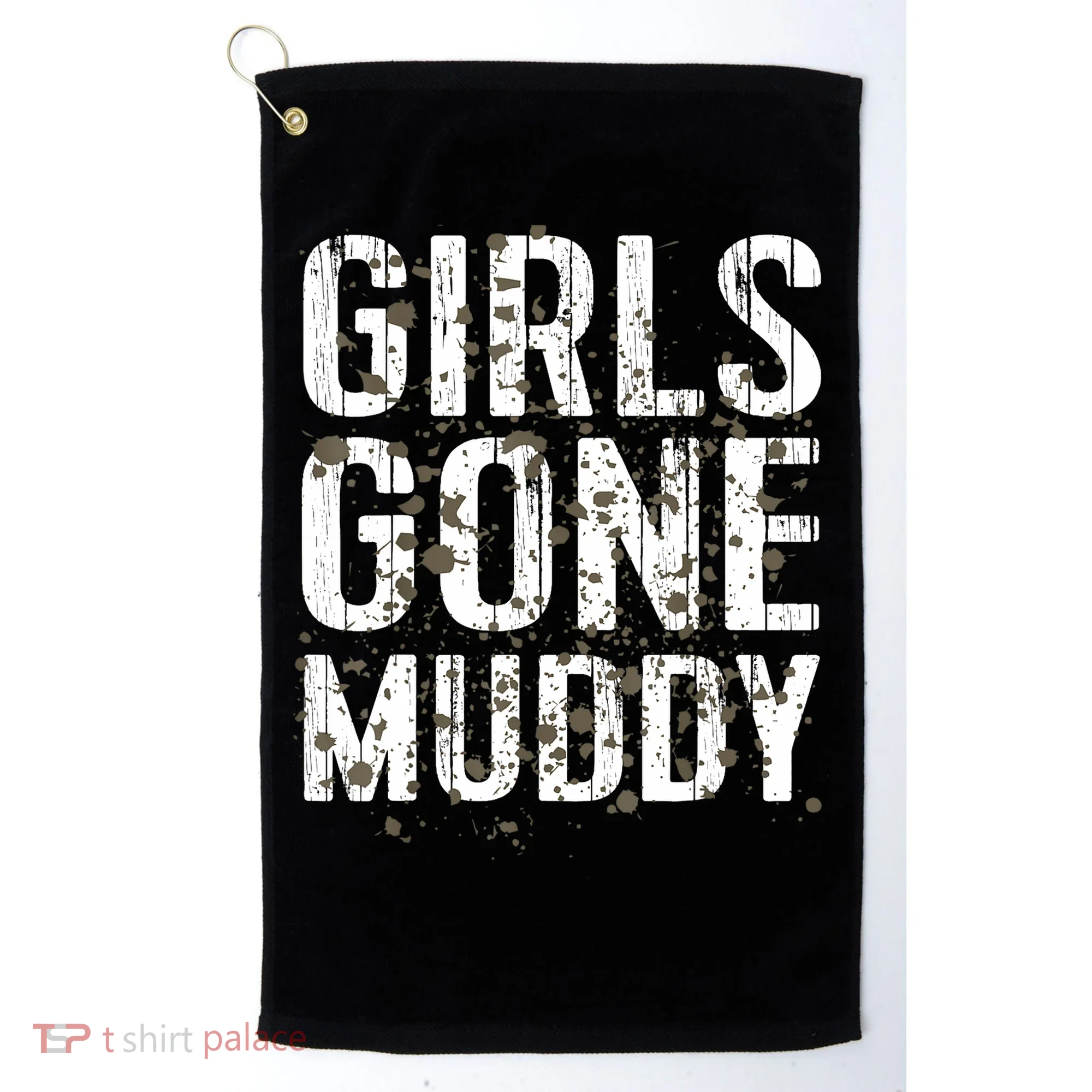Mud Run Marathon Runner Girl Gone Muddy Mudding Golf Towel