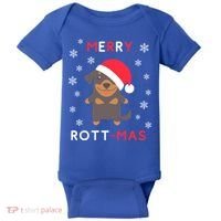 Merry Rott Mas Funny Gift Funny Christmas Rottweiler Xmas Dog Funny Gift Baby Bodysuit thumb 0
