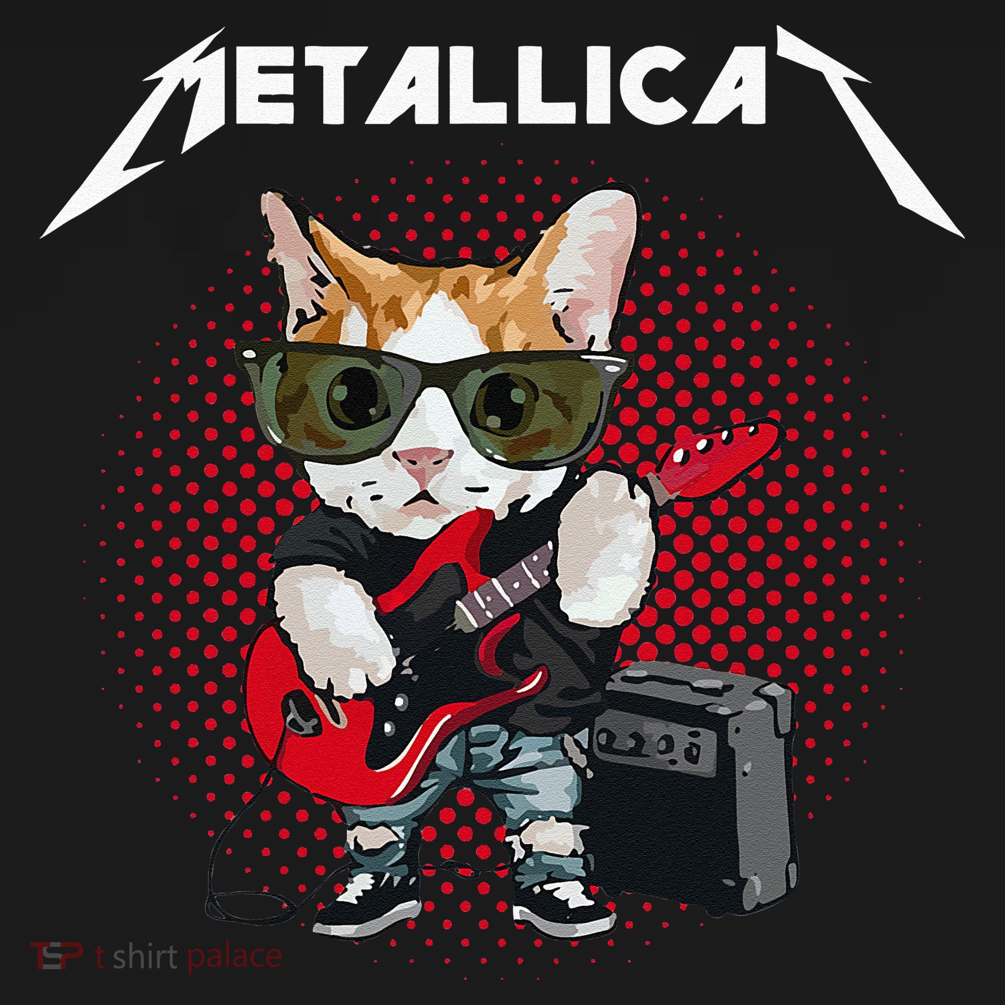 Metallicat Rock Music Funny Parody Cat Lovers Concert Women's Tank Top