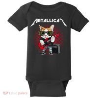 Metallicat Rock Music Funny Parody Cat Lovers Concert Baby Bodysuit thumb 0
