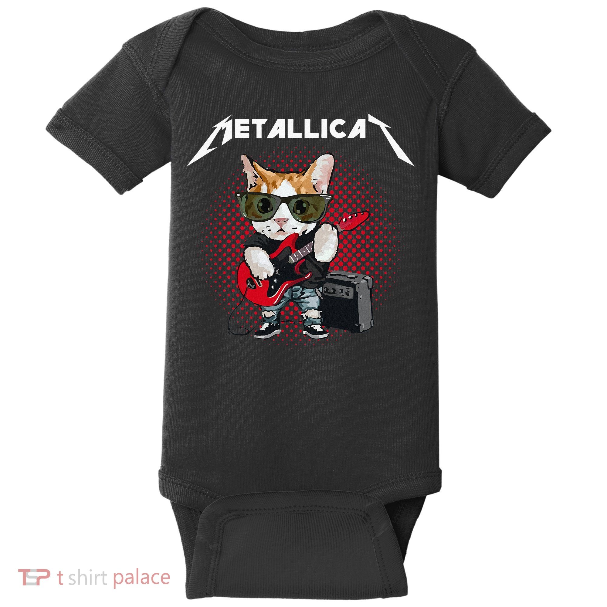 Metallicat Rock Music Funny Parody Cat Lovers Concert Baby Bodysuit