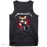 Metallicat Rock Music Funny Parody Cat Lovers Concert Tank Top thumb 0