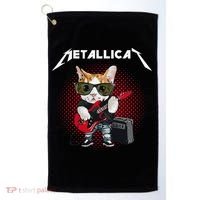Metallicat Rock Music Funny Parody Cat Lovers Concert Golf Towel thumb 0