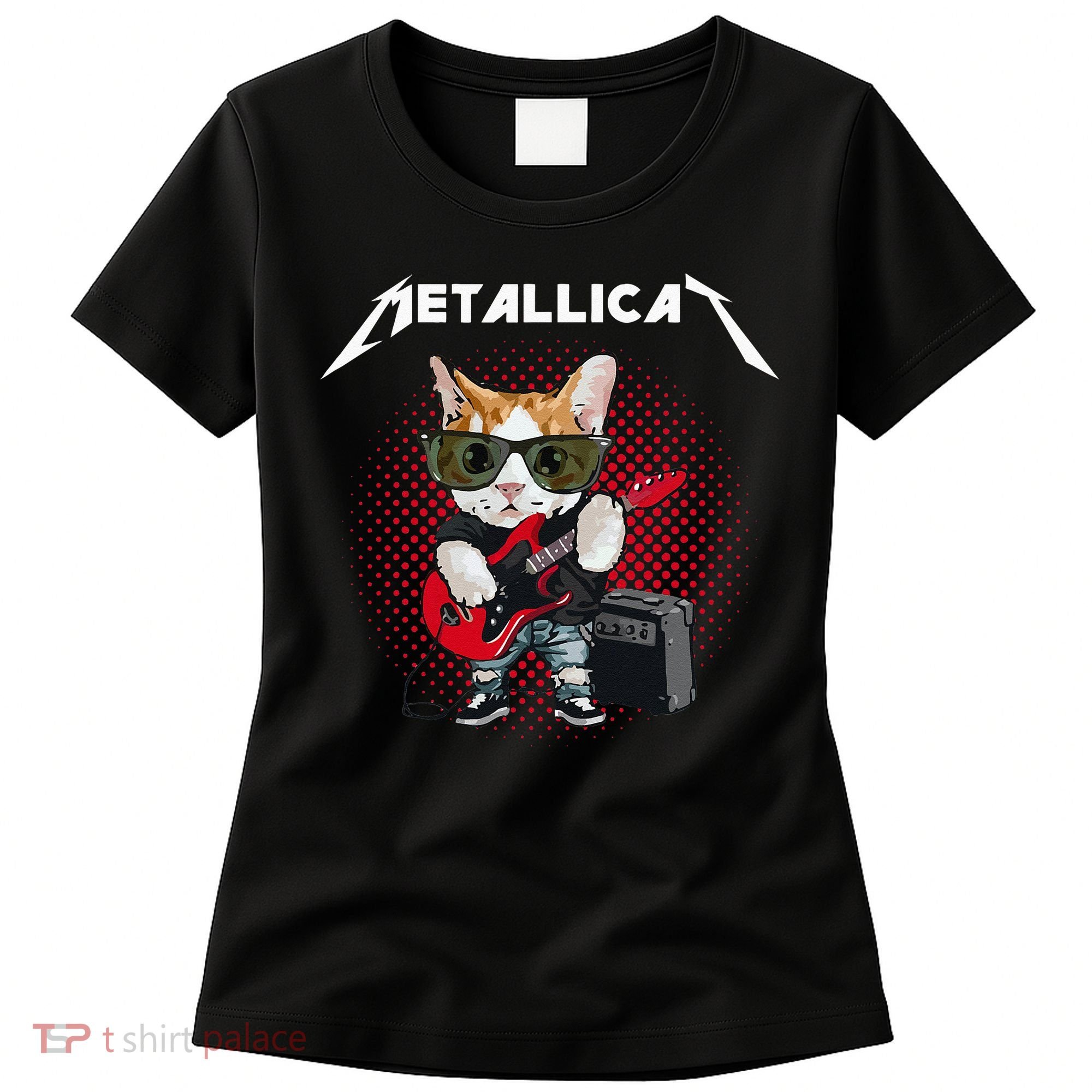 Metallicat Rock Music Funny Parody Cat Lovers Concert Women's T-Shirt