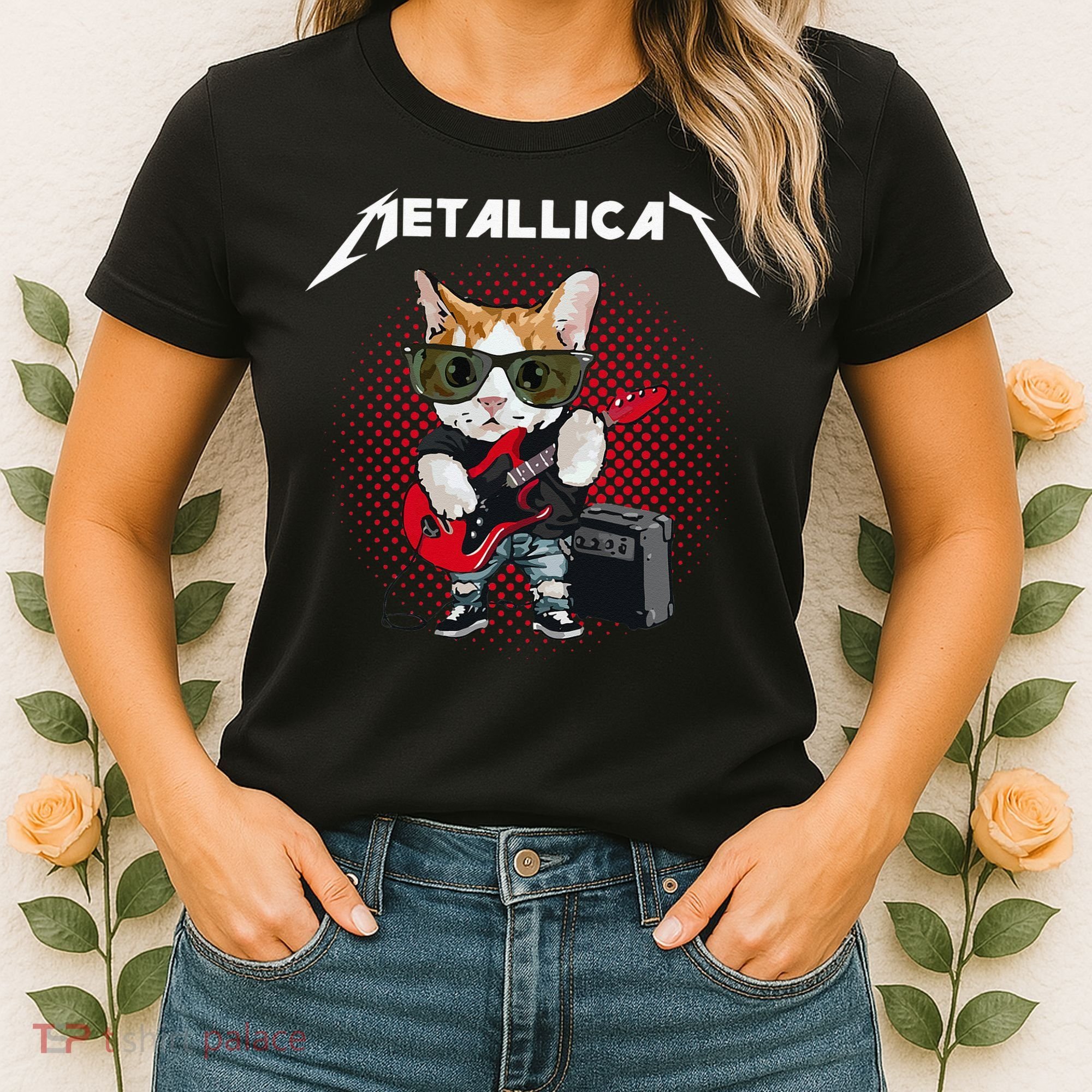 Metallicat Rock Music Funny Parody Cat Lovers Concert Women's T-Shirt