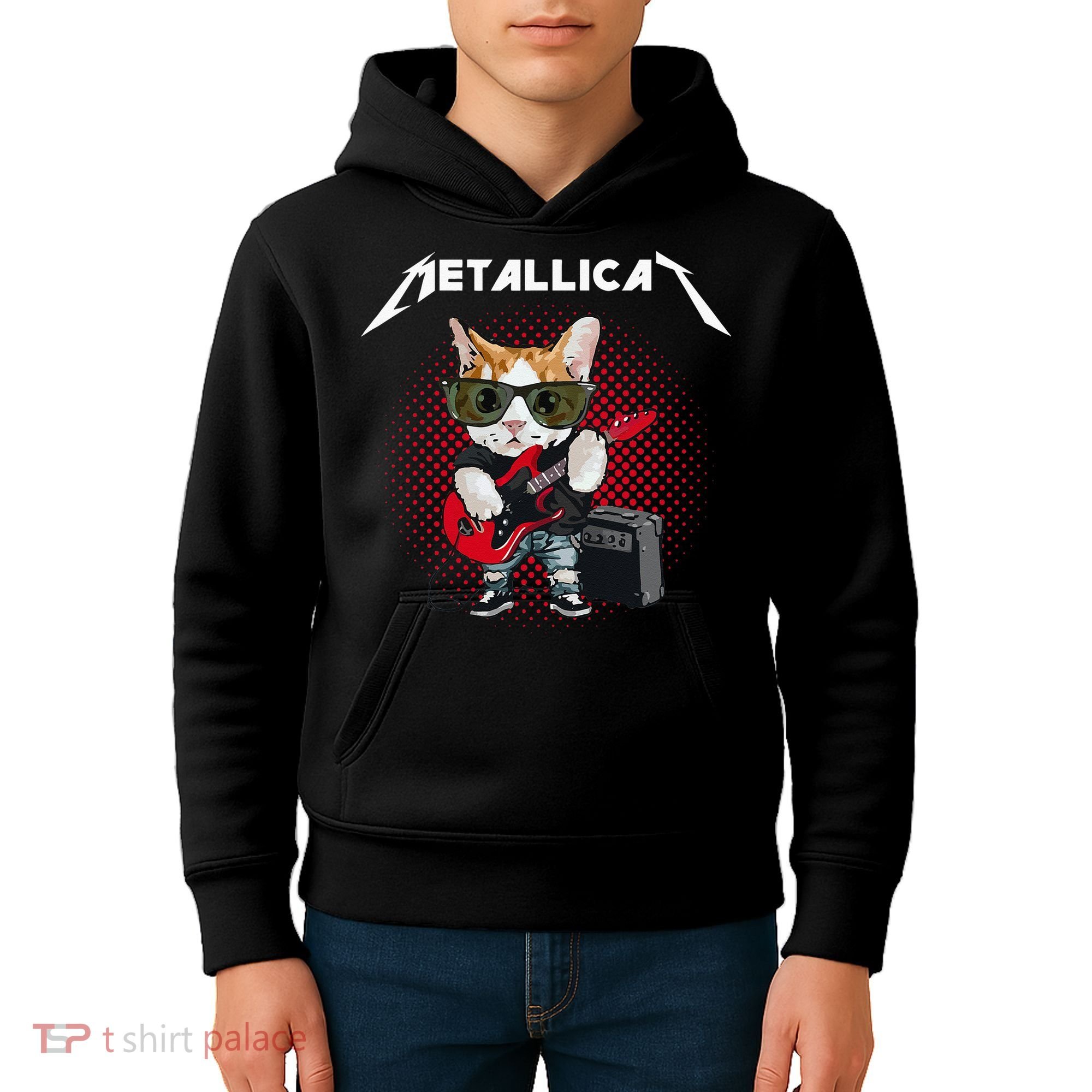 Metallicat Rock Music Funny Parody Cat Lovers Concert Kids Hoodie