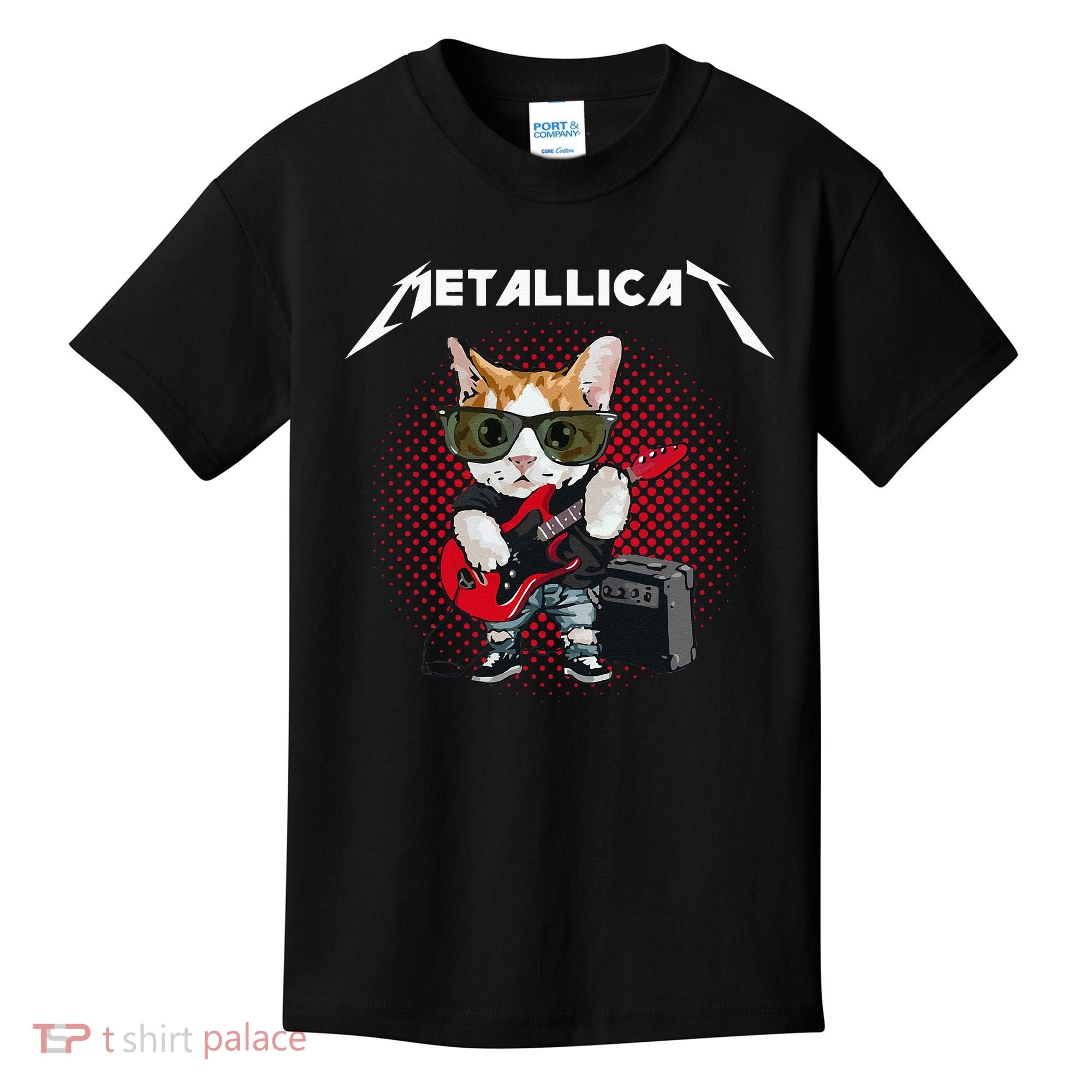 Metallicat Rock Music Funny Parody Cat Lovers Concert Kids T-Shirt