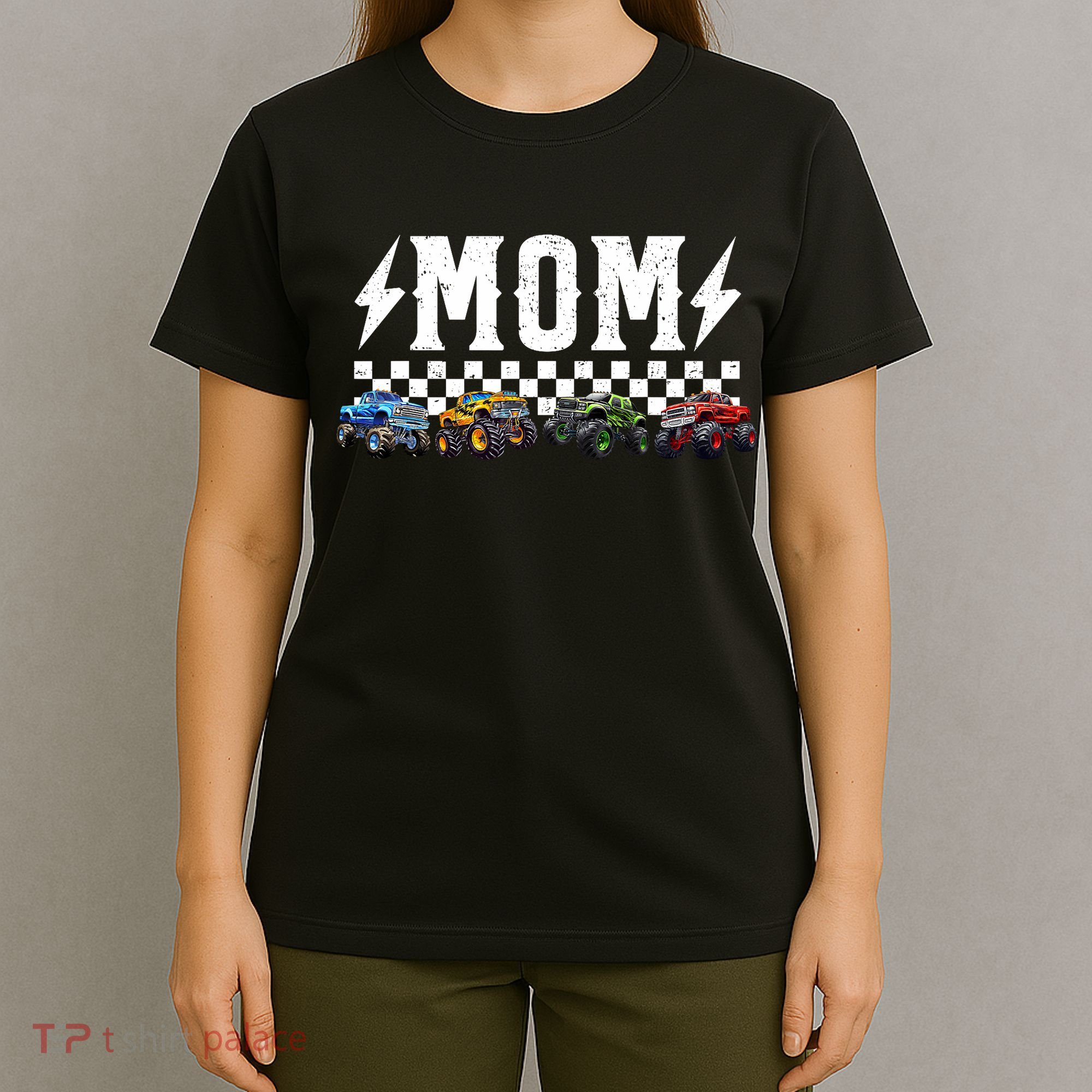 Mom Retro Monster Truck Family Crew Birthday Matching  T-Shirt