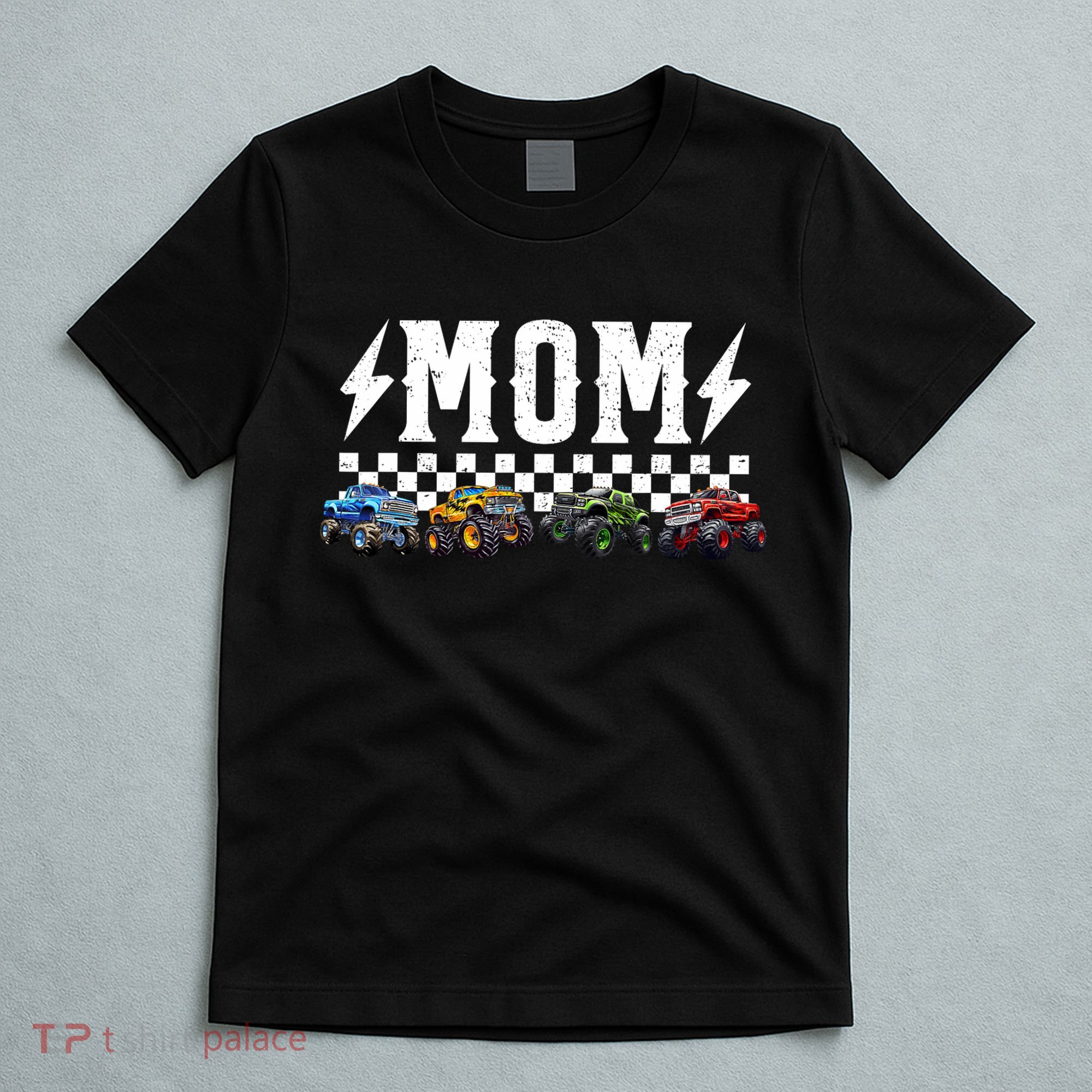Mom Retro Monster Truck Family Crew Birthday Matching  T-Shirt