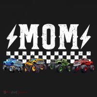 Mom Retro Monster Truck Family Crew Birthday Matching  Backpack thumb 2