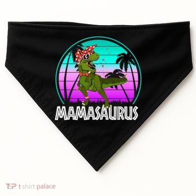 Mamasaurus Rex Mama Dinosaur Retro Dino USA-Made Doggie Bandana