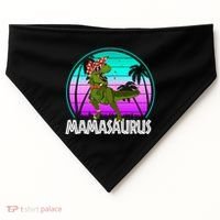Mamasaurus Rex Mama Dinosaur Retro Dino USA-Made Doggie Bandana thumb 0