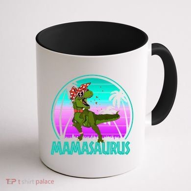 Mamasaurus Rex Mama Dinosaur Retro Dino Coffee Mug back