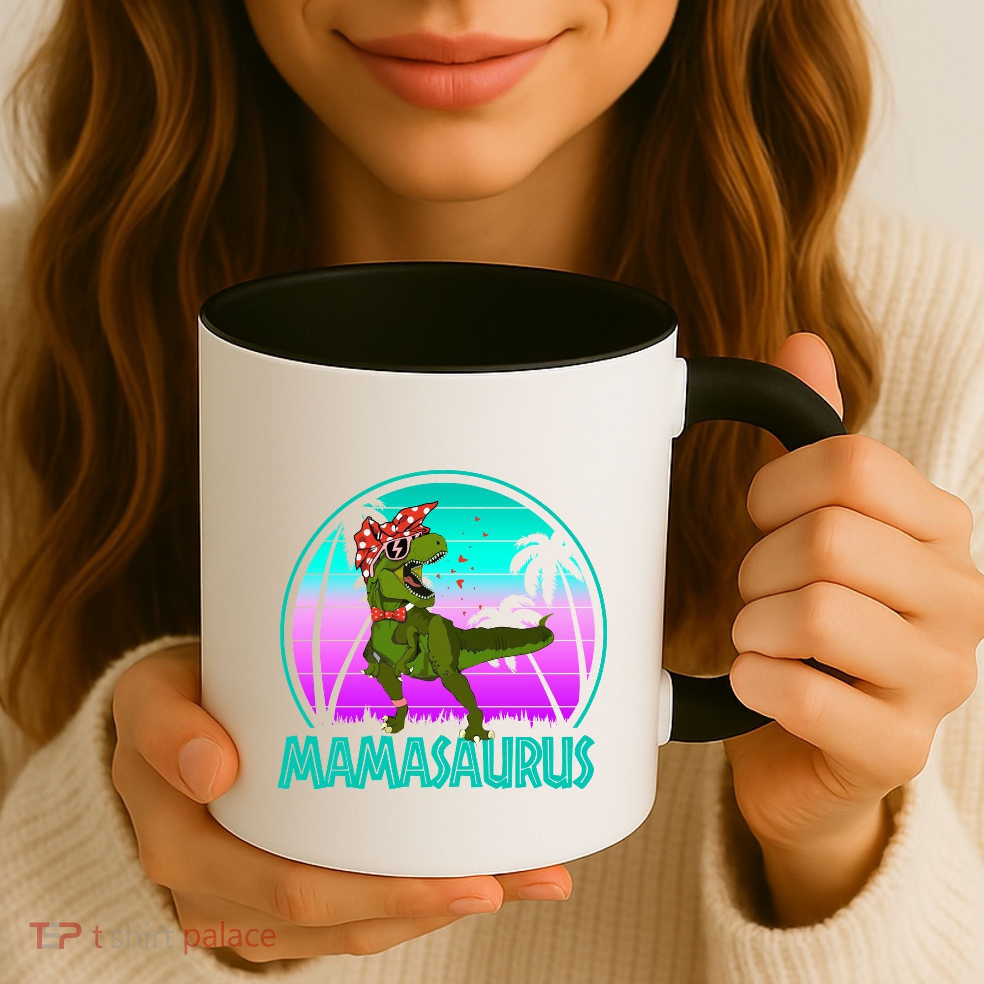 Mamasaurus Rex Mama Dinosaur Retro Dino Coffee Mug
