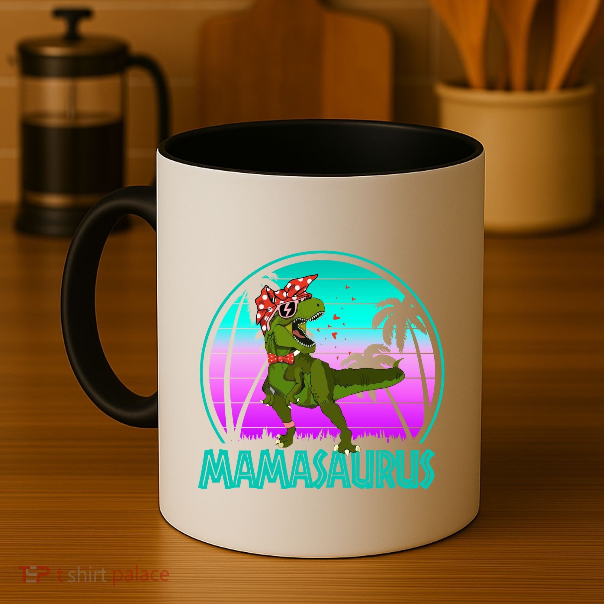 Mamasaurus Rex Mama Dinosaur Retro Dino Coffee Mug