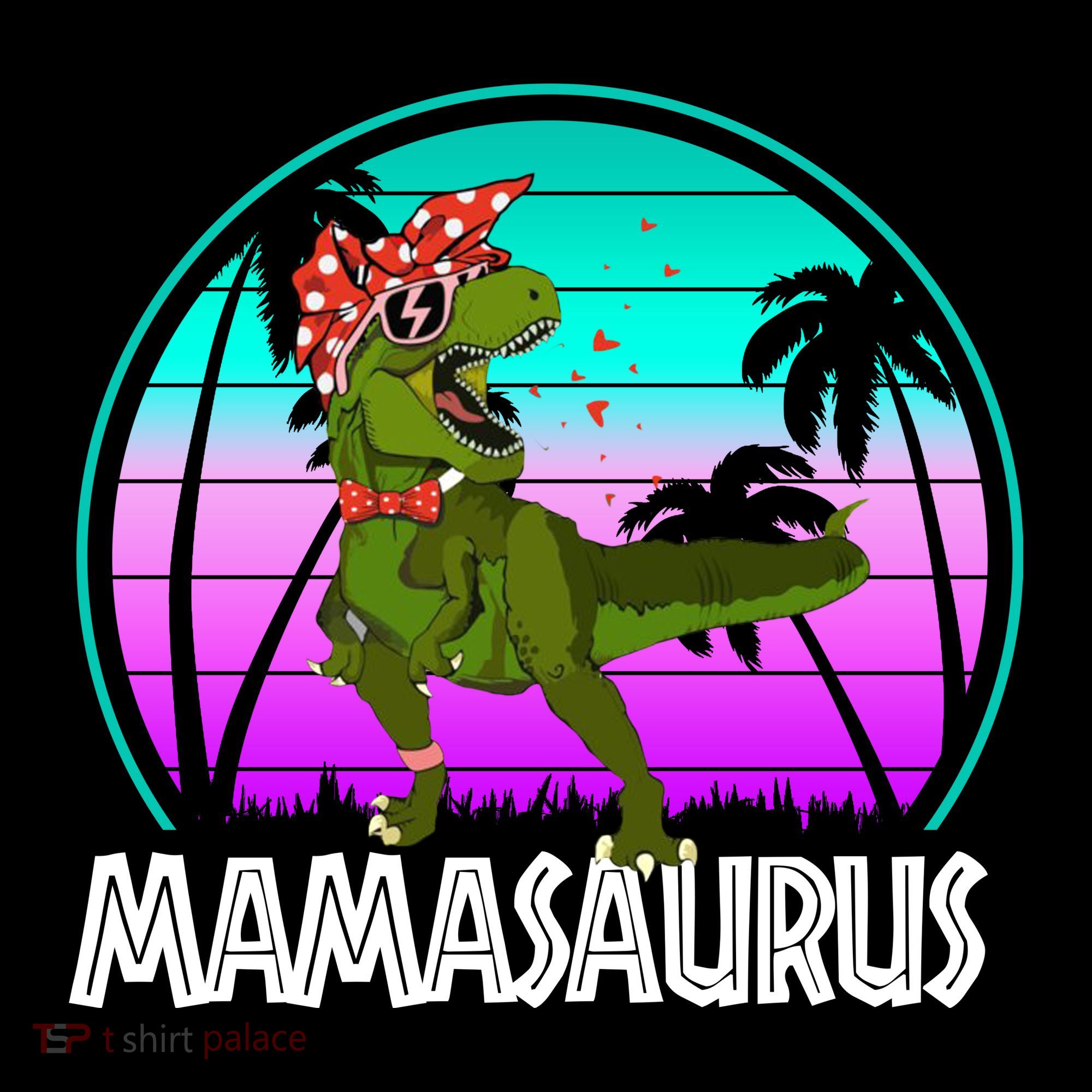 Mamasaurus Rex Mama Dinosaur Retro Dino Women's Hoodie
