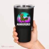 Mamasaurus Rex Mama Dinosaur Retro Dino Tumbler thumb 2