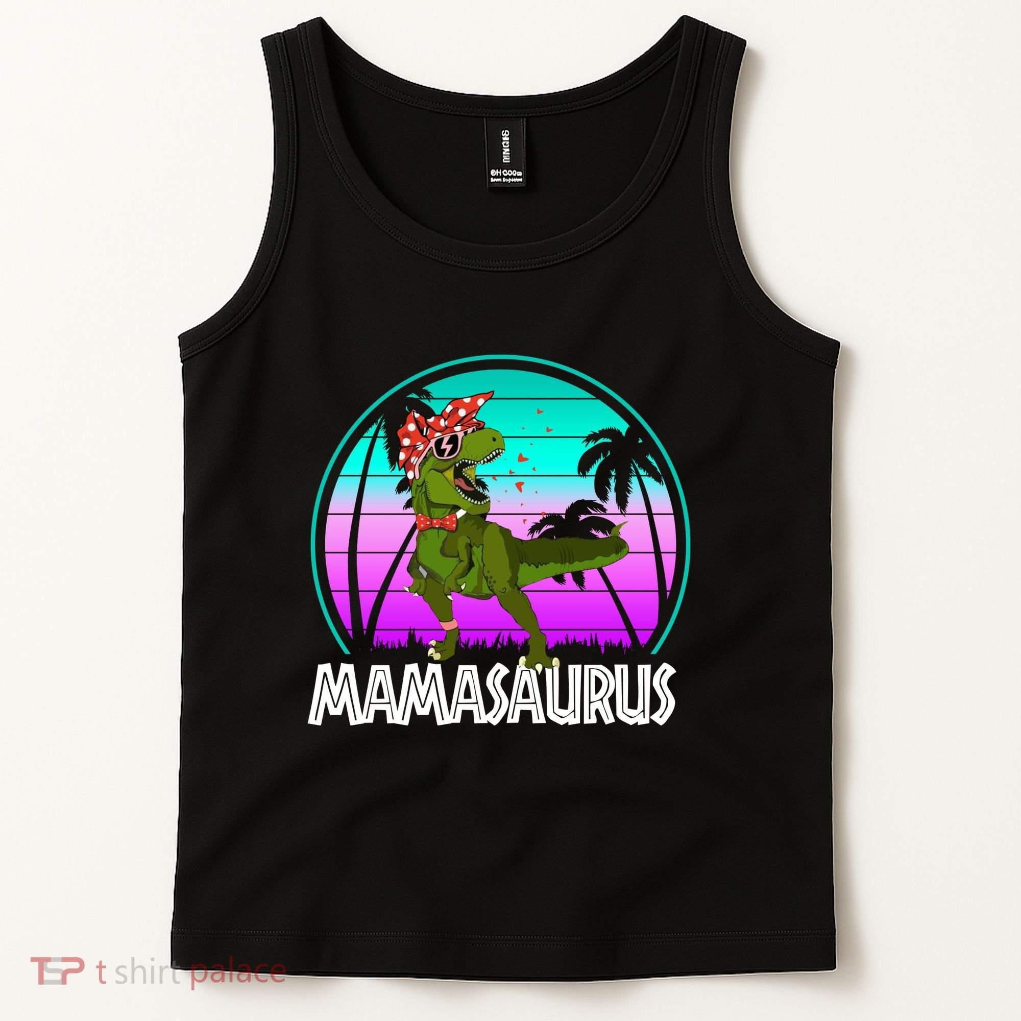 Mamasaurus Rex Mama Dinosaur Retro Dino Tank Top