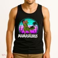 Mamasaurus Rex Mama Dinosaur Retro Dino Tank Top thumb 3