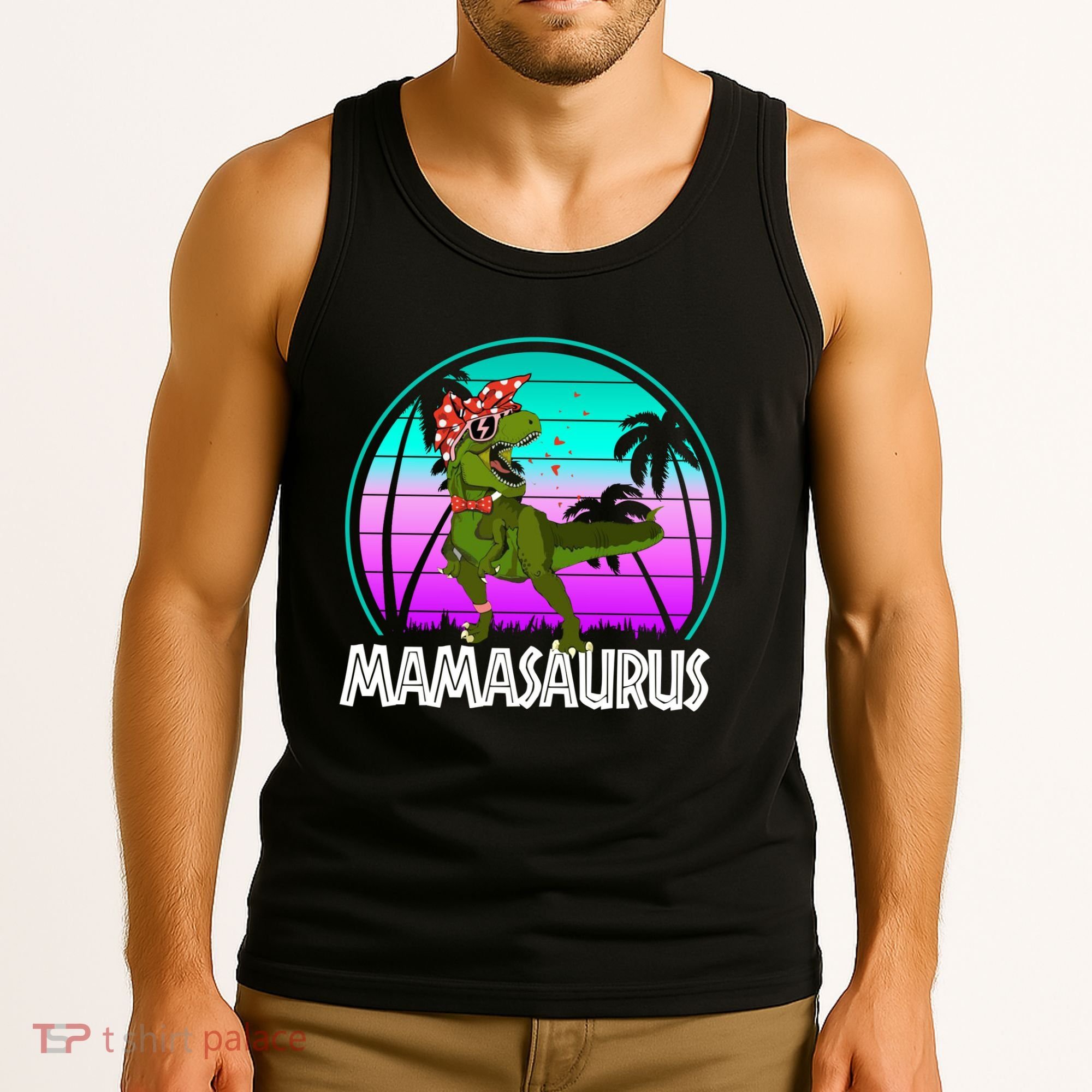 Mamasaurus Rex Mama Dinosaur Retro Dino Tank Top