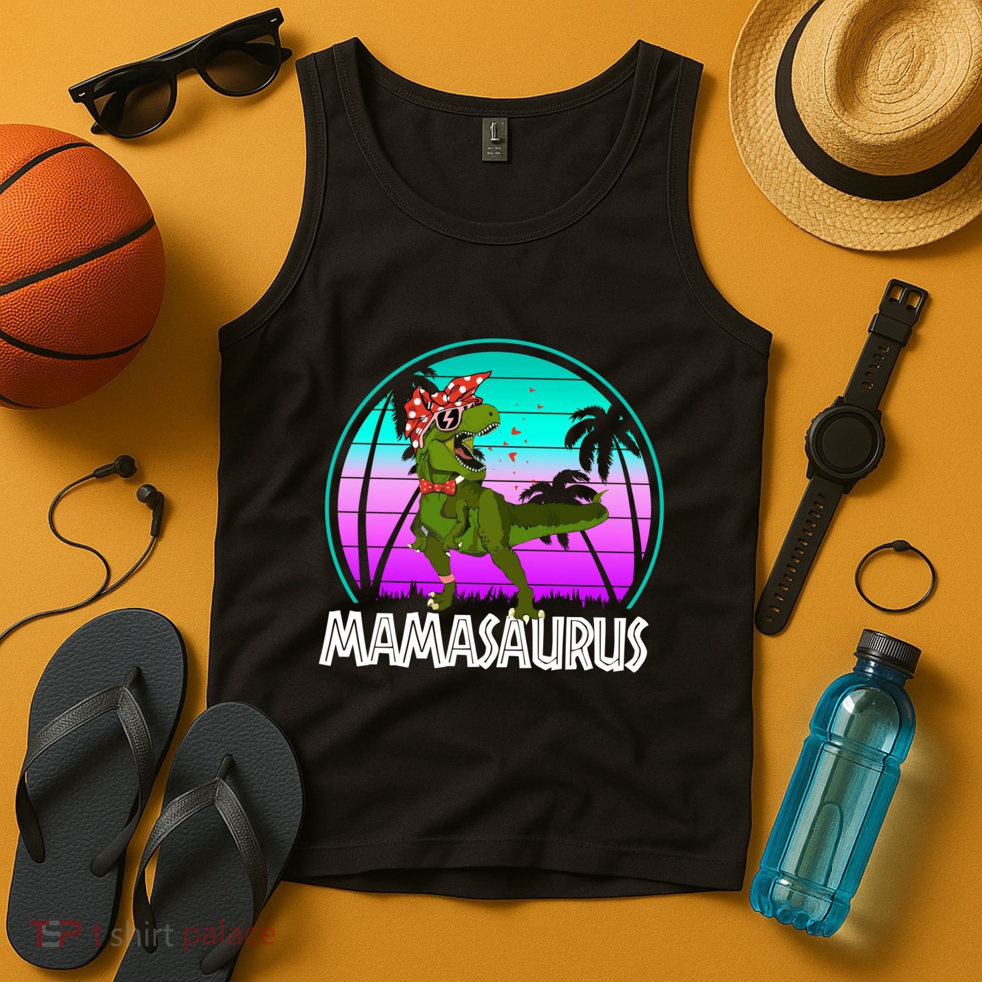 Mamasaurus Rex Mama Dinosaur Retro Dino Tank Top