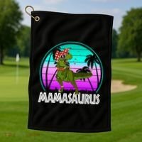 Mamasaurus Rex Mama Dinosaur Retro Dino Golf Towel thumb 1