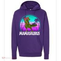 Mamasaurus Rex Mama Dinosaur Retro Dino Hoodie thumb 0