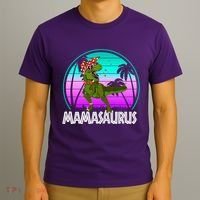 Mamasaurus Rex Mama Dinosaur Retro Dino T-Shirt thumb 3