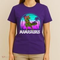 Mamasaurus Rex Mama Dinosaur Retro Dino T-Shirt thumb 4
