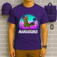 Mamasaurus Rex Mama Dinosaur Retro Dino T-Shirt thumb 6