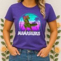 Mamasaurus Rex Mama Dinosaur Retro Dino Women's T-Shirt thumb 2