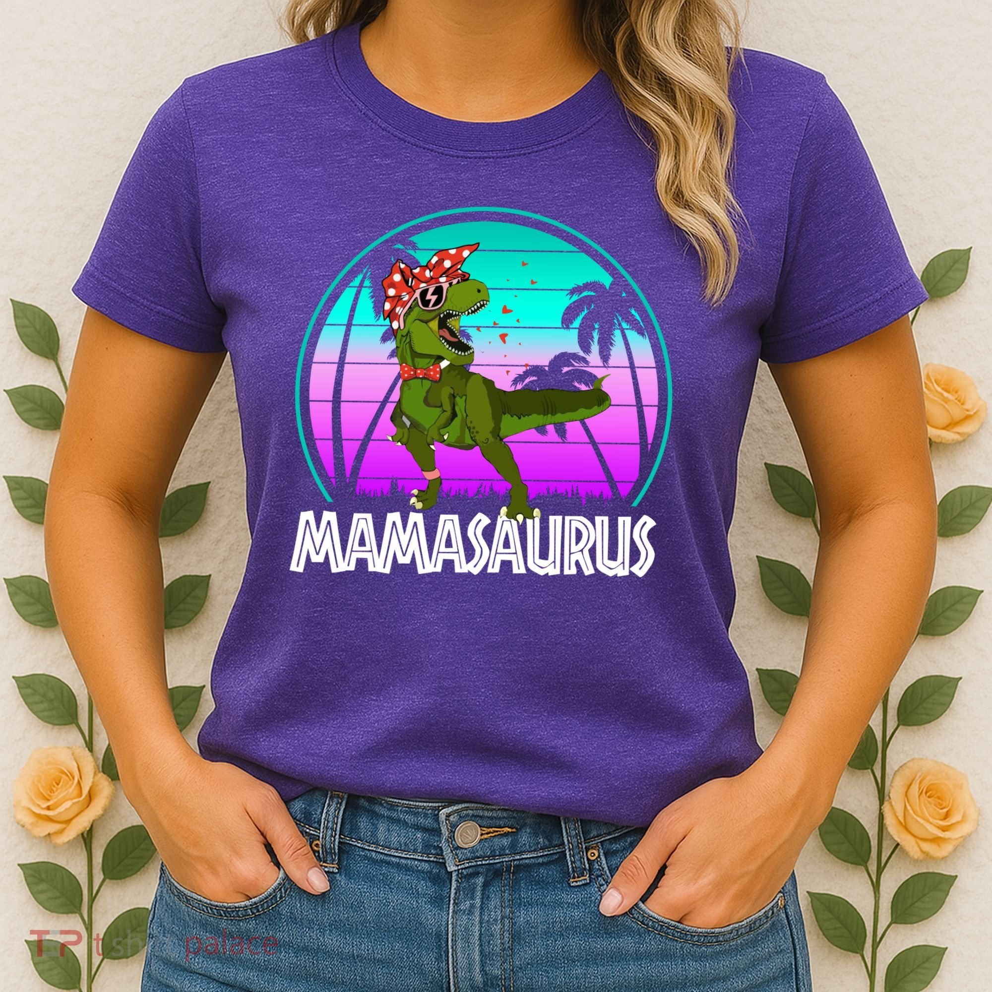 Mamasaurus Rex Mama Dinosaur Retro Dino Women's T-Shirt