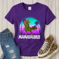 Mamasaurus Rex Mama Dinosaur Retro Dino Women's T-Shirt thumb 3