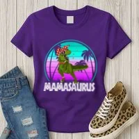 Mamasaurus Rex Mama Dinosaur Retro Dino Women's T-Shirt thumb 3