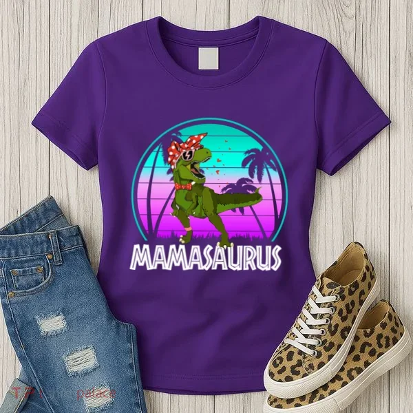 Mamasaurus Rex Mama Dinosaur Retro Dino Women's T-Shirt