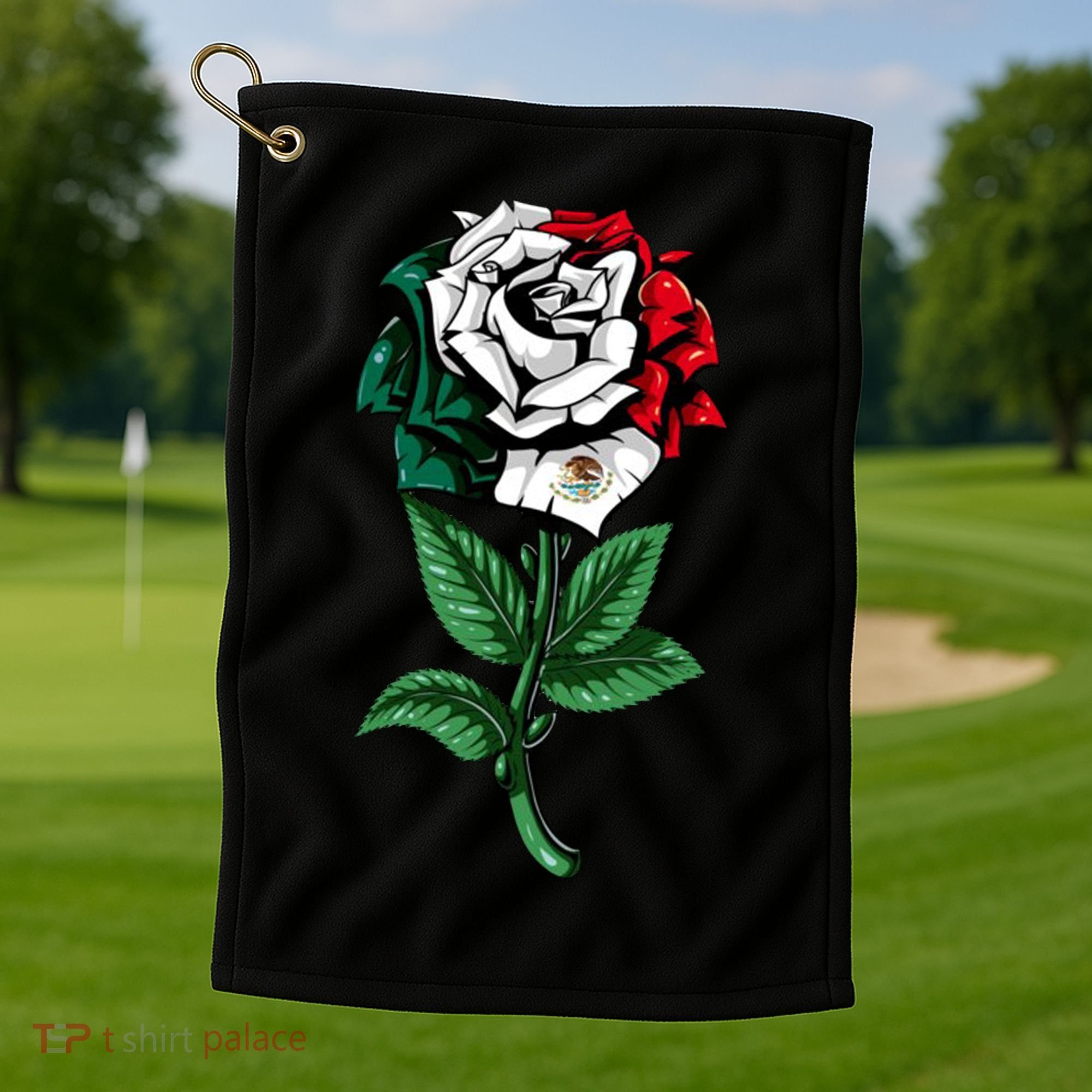 Mexican Rose Mexico Pride Golf Towel